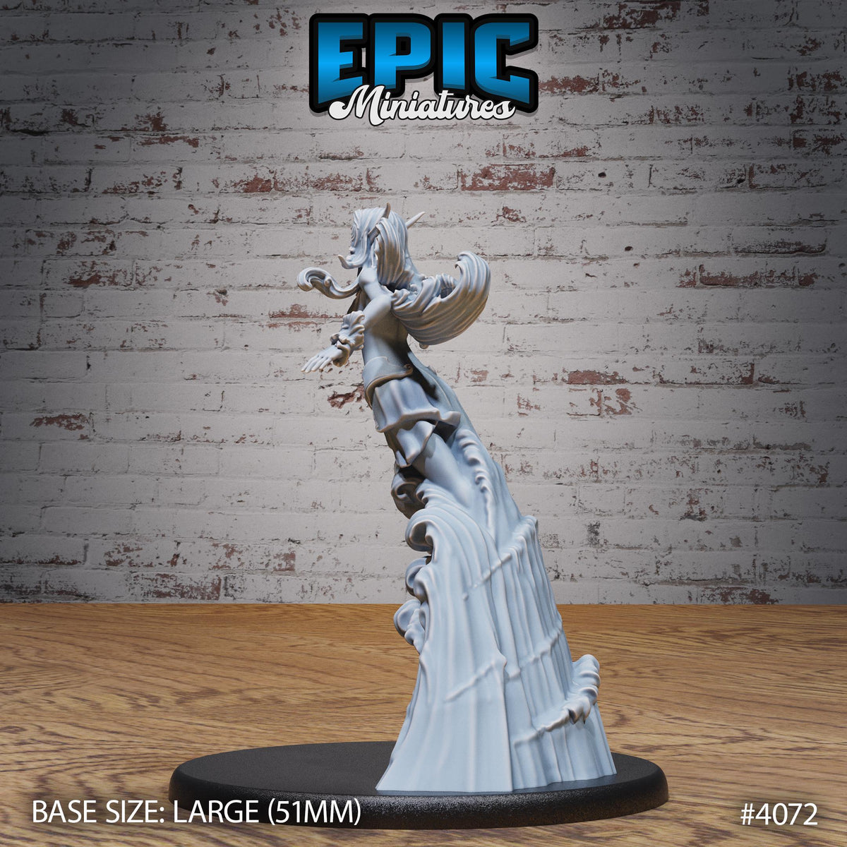 Water Elemental Female Option #4072 back DND miniature Elemental Lands 16k resin