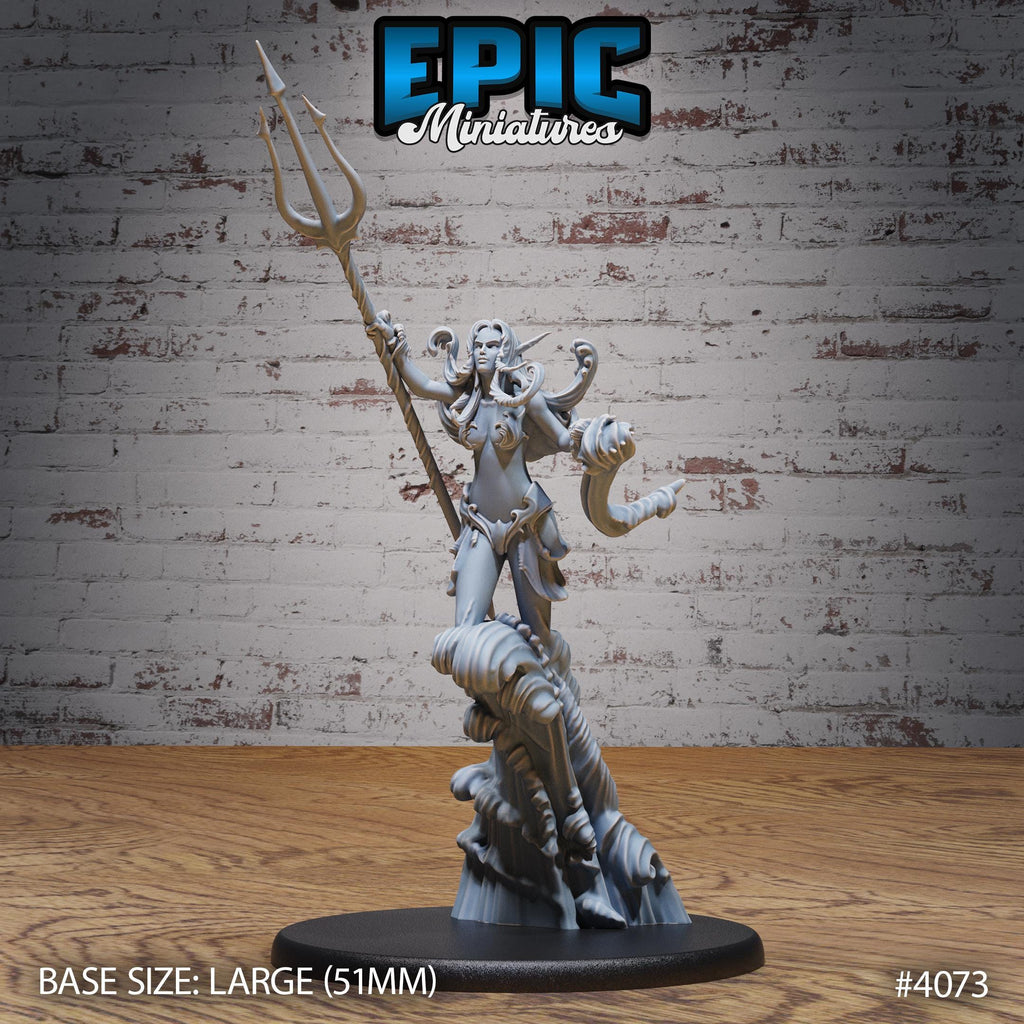 Water Elemental Female Option #4073 front DND miniature Elemental Lands 16k resin