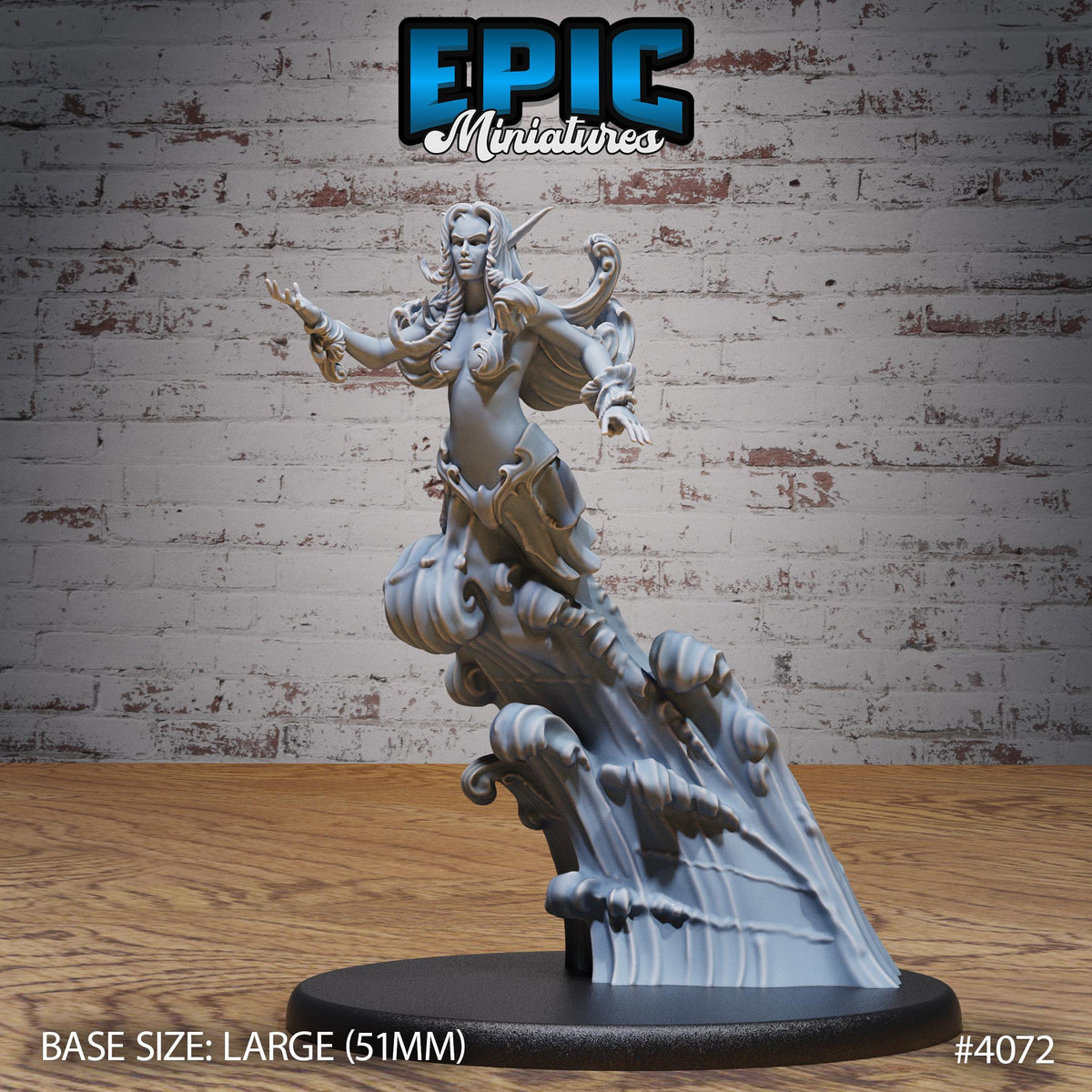 Water Elemental Female Option #4072 front DND miniature Elemental Lands 16k resin