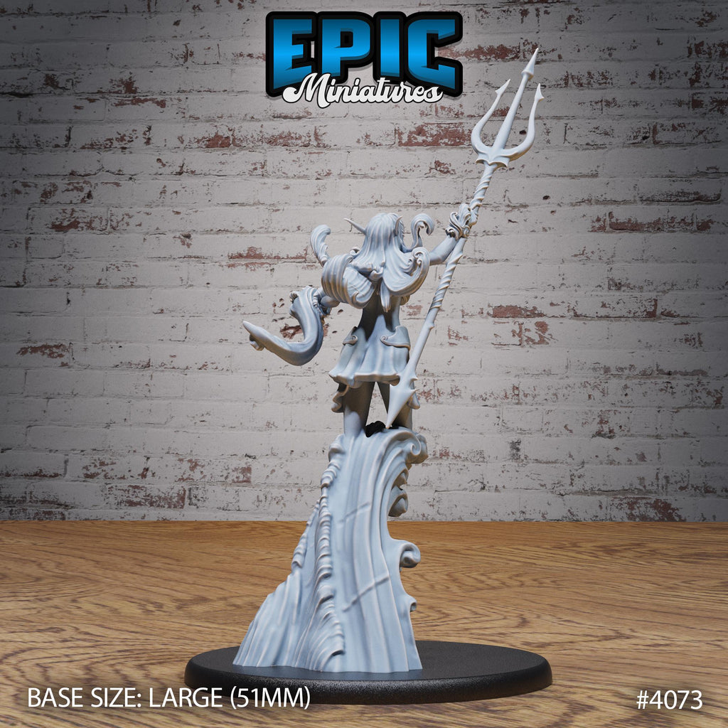 Water Elemental Female Option #4073 back DND miniature Elemental Lands 16k resin