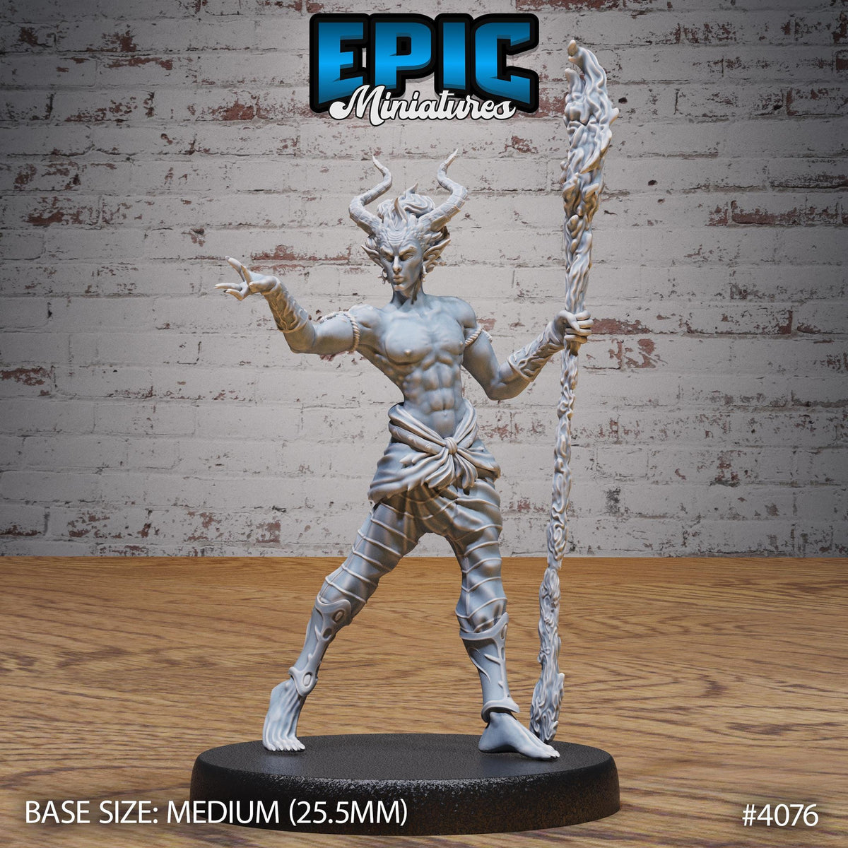 Young Efreeti Option #4076 front DND miniature Elemental Lands 16k resin
