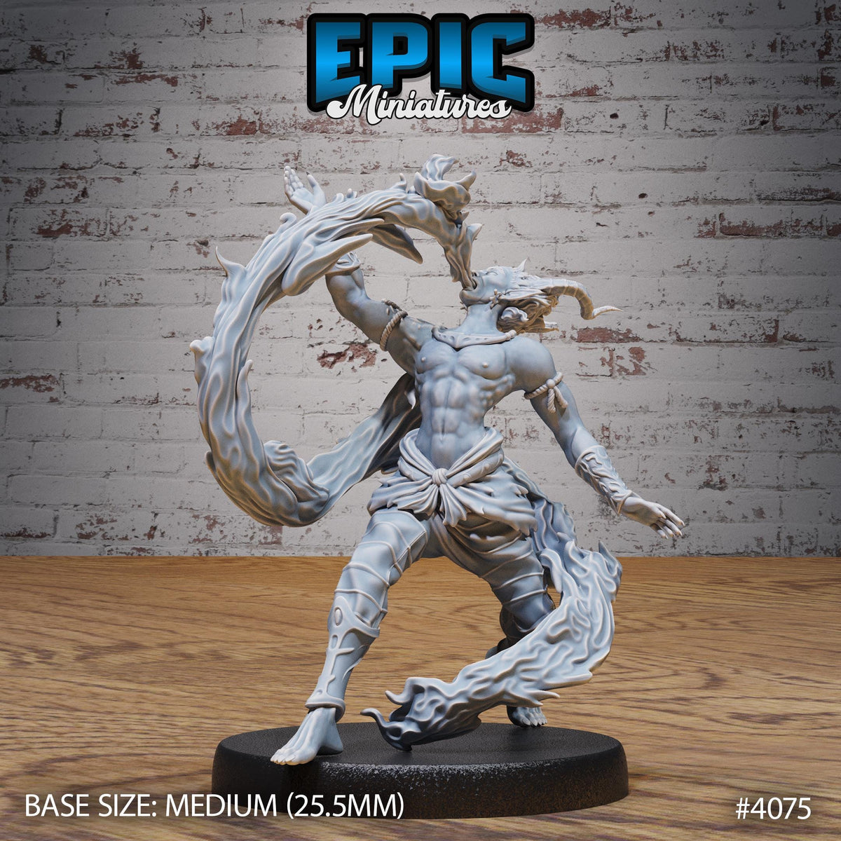 Young Efreeti Option #4075 front DND miniature Elemental Lands 16k resin