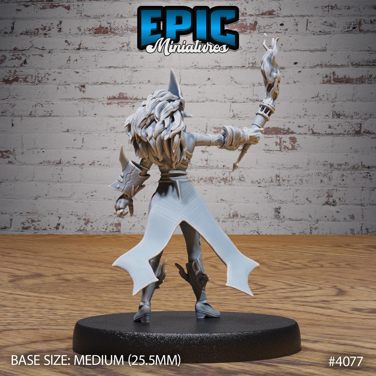 Fire Genasi Female Option #4077 back DND miniature Elemental Lands 16k resin
