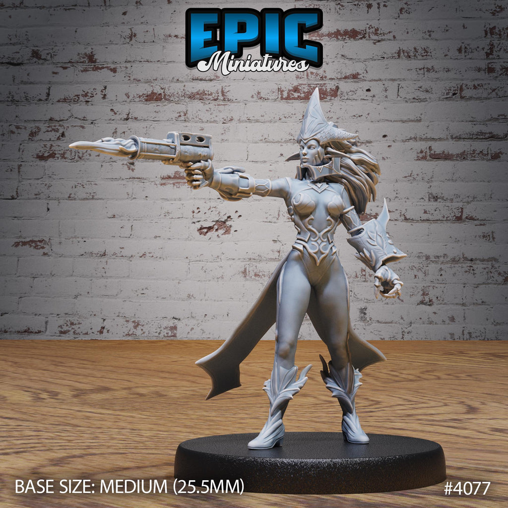 Fire Genasi Female Option #4077 (2) front DND miniature Elemental Lands 16k resin