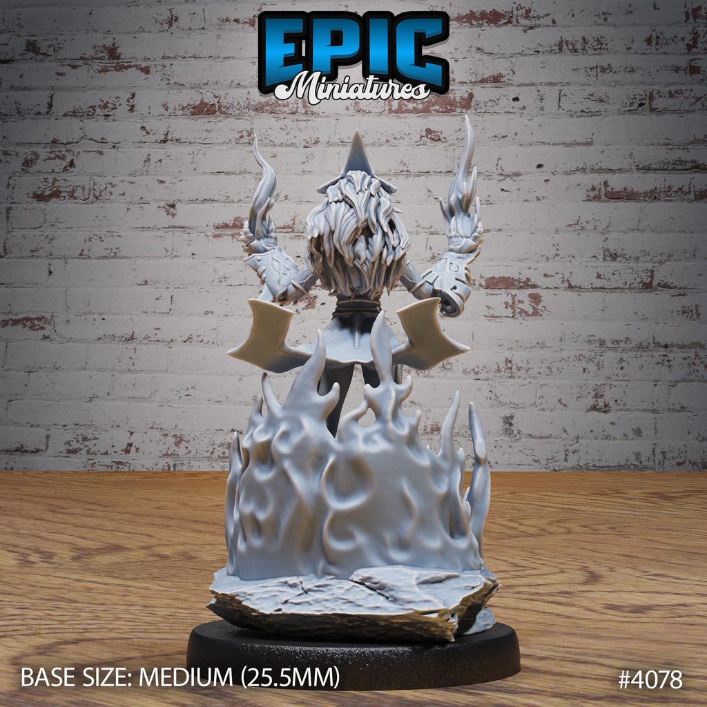 Fire Genasi Female Option #4078 back DND miniature Elemental Lands 16k resin