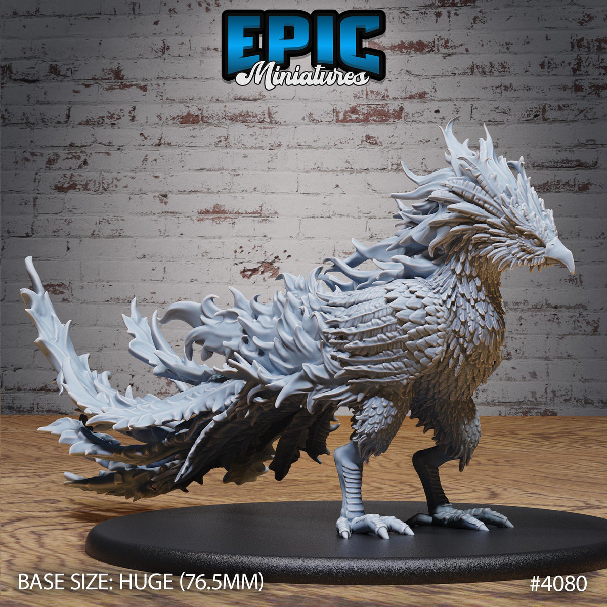 Primordial Phoenix Option #4080 front DND miniature Elemental Lands 16k resin
