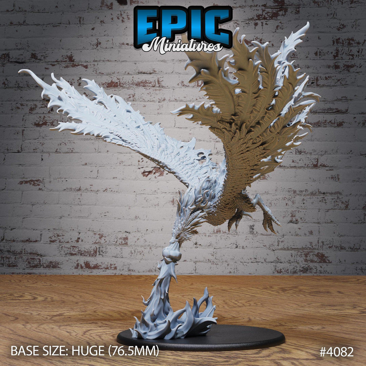 Primordial Phoenix Option #4082 front DND miniature Elemental Lands 16k resin