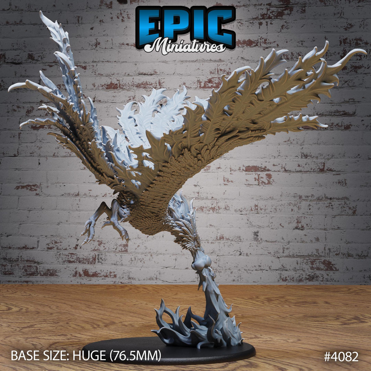 Primordial Phoenix Option #4082 back DND miniature Elemental Lands 16k resin