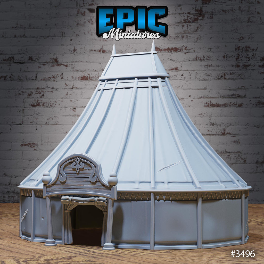 Carnival Tent Scatter Terrain Set Option #3496 (5) front DND miniature Nightsky Carnival 16k resin