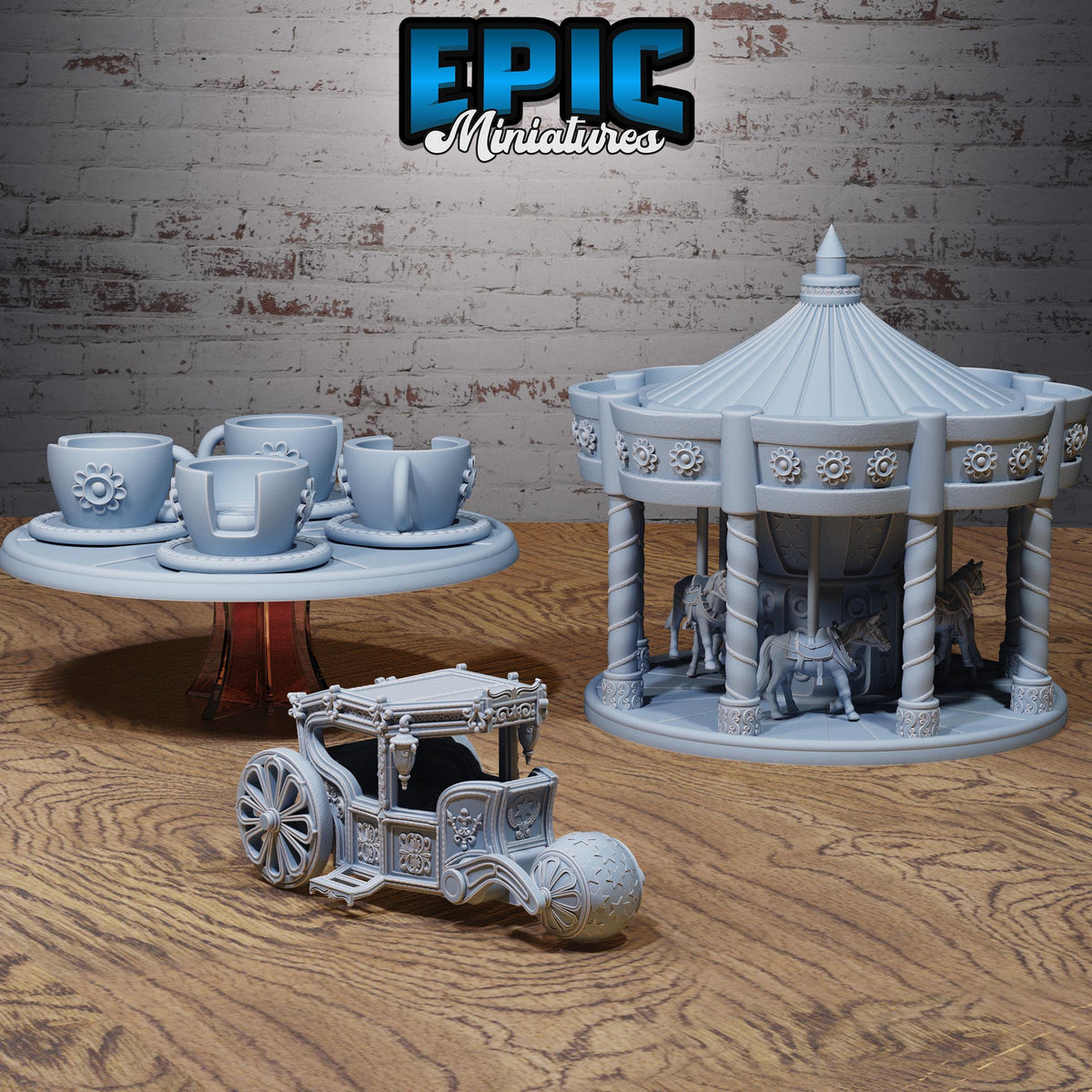 Carnival Rides Scatter Terrain Set DND miniatures group photo Nightsky Carnival