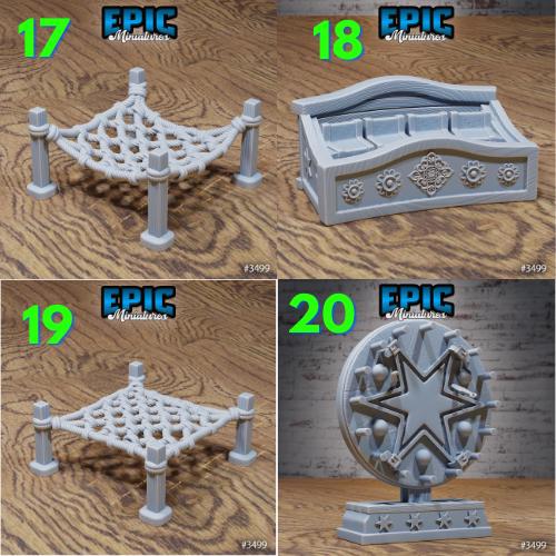 Carnival Scatter Terrain Set Option #13499 (4) front DND miniature Nightsky Carnival 16k resin