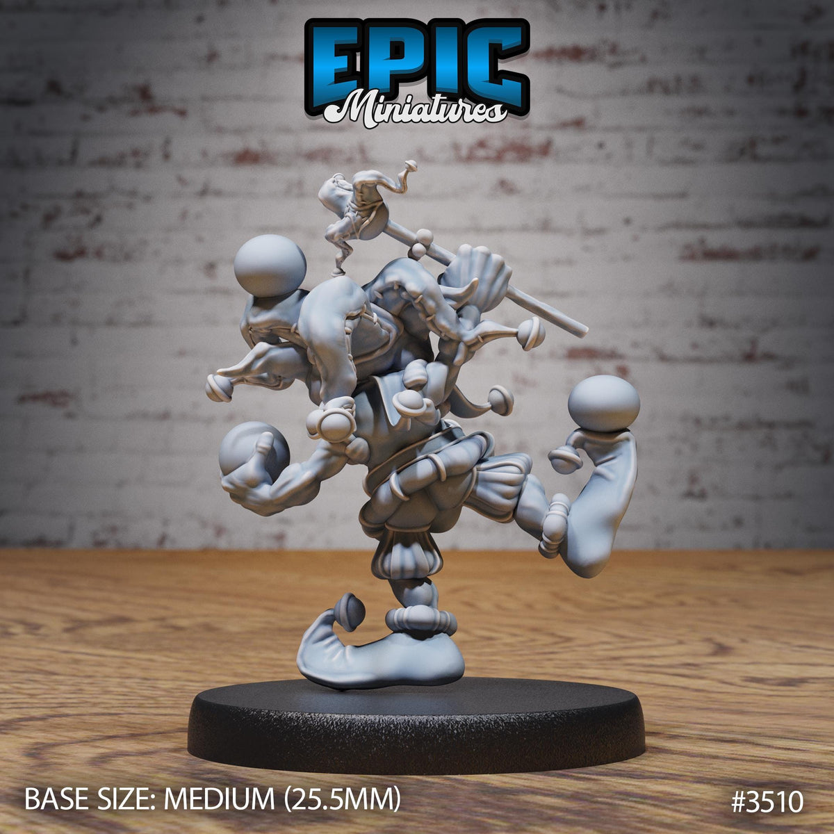 Goblin Clown Option #3510 back DND miniature Nightsky Carnival 16k resin