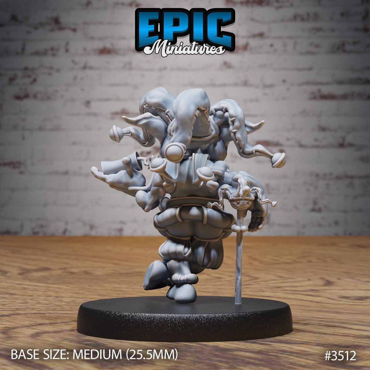 Goblin Clown Option #3512 back DND miniature Nightsky Carnival 16k resin