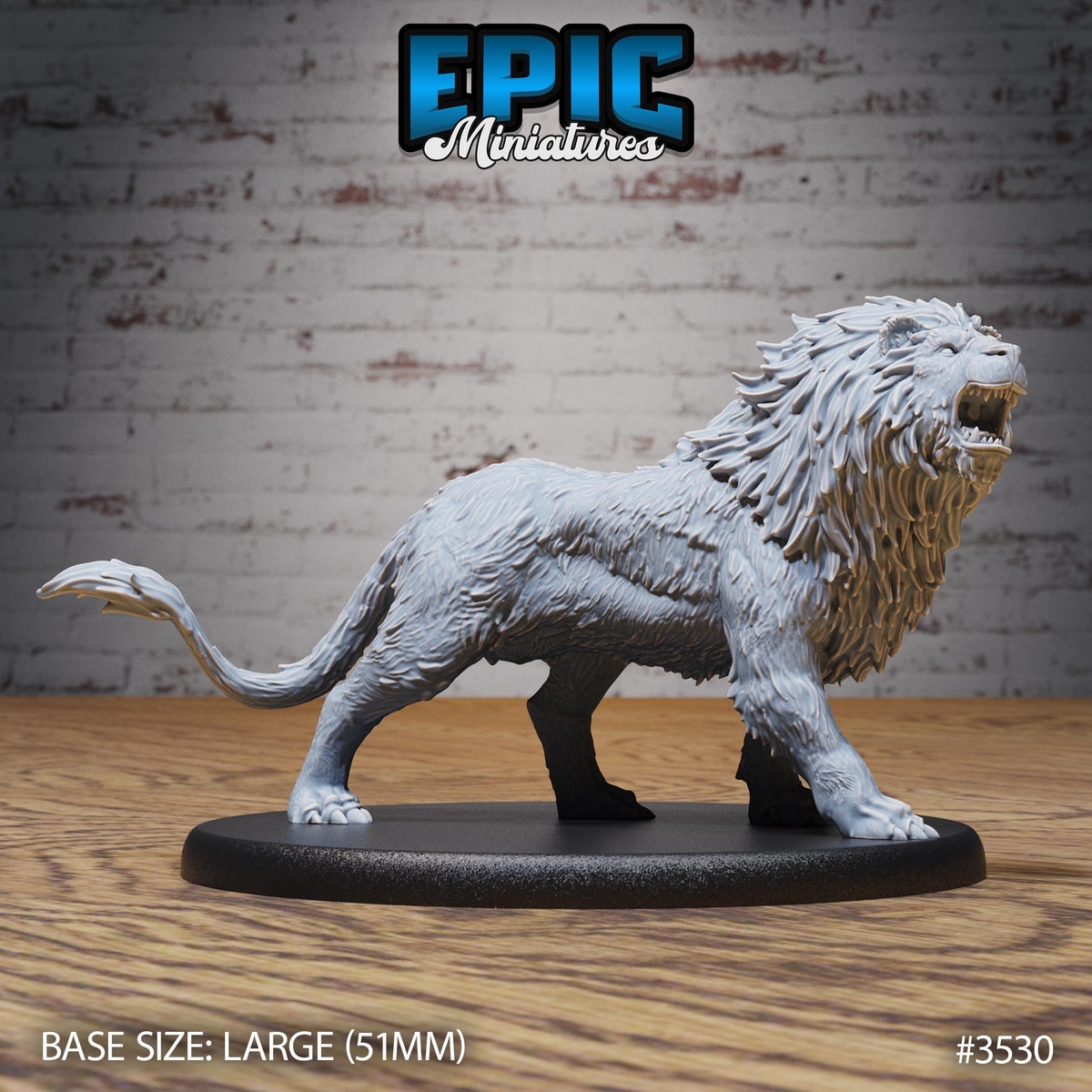 Lion Option #3530 front DND miniature Nightsky Carnival 16k resin