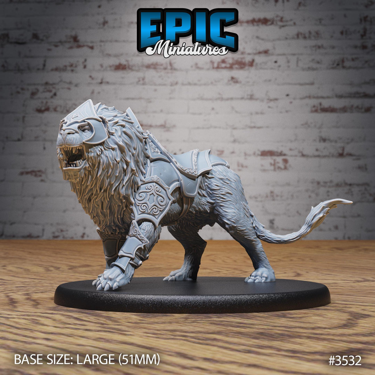 Lion Option #3532 front DND miniature Nightsky Carnival 16k resin