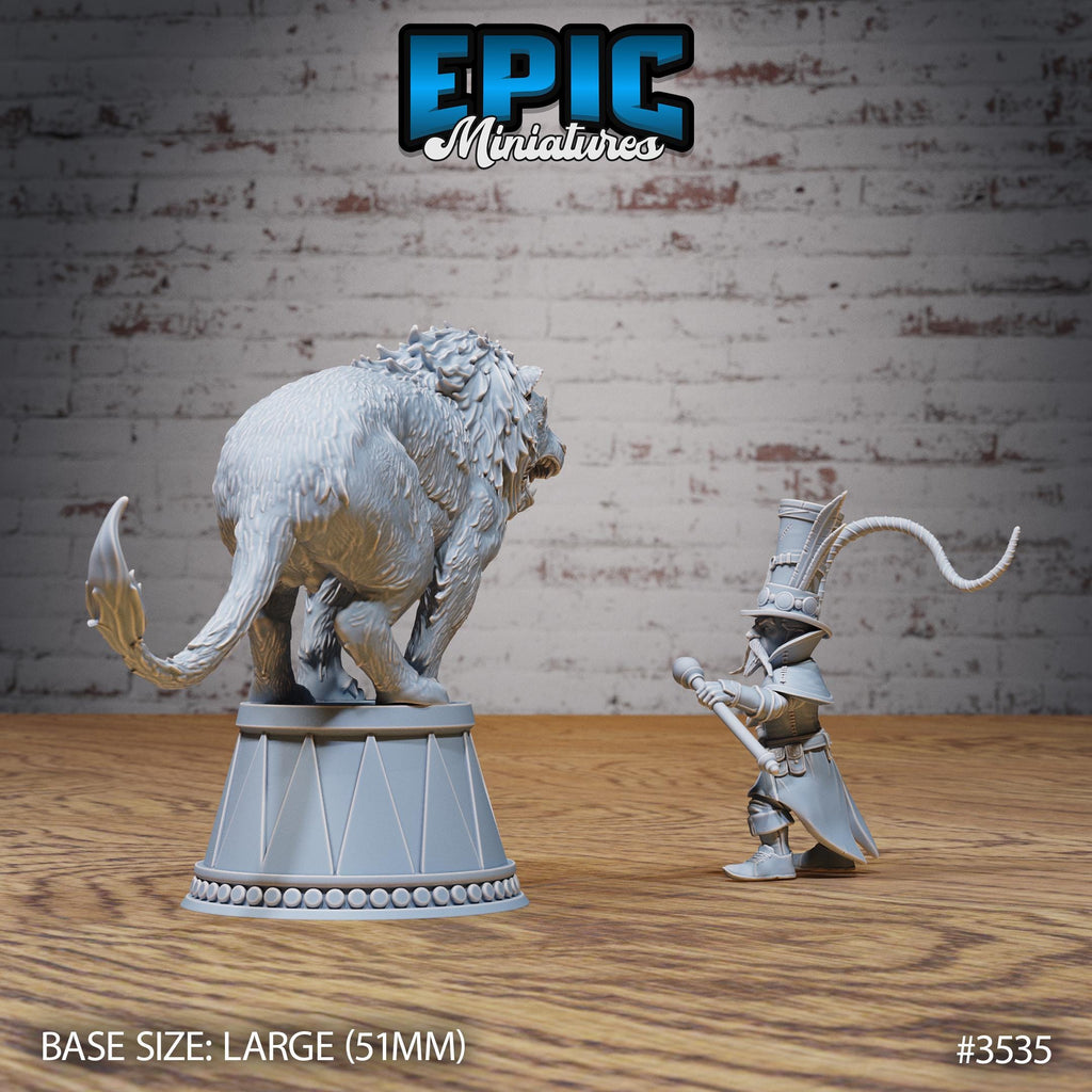 Halfling Lion Animal Tamer Option #3535 back DND miniature Nightsky Carnival 16k resin