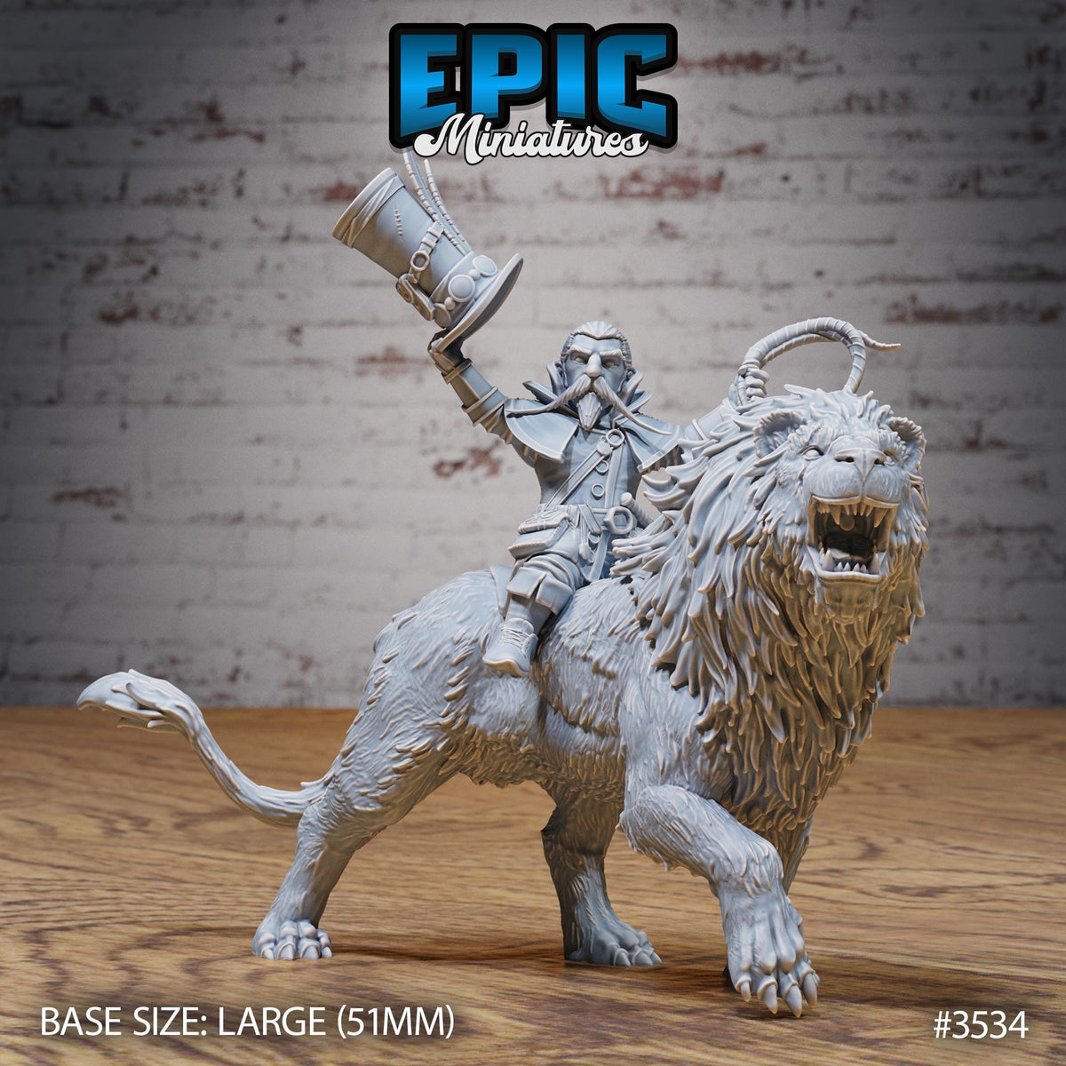 Halfling Lion Animal Tamer Option #3534 front DND miniature Nightsky Carnival 16k resin