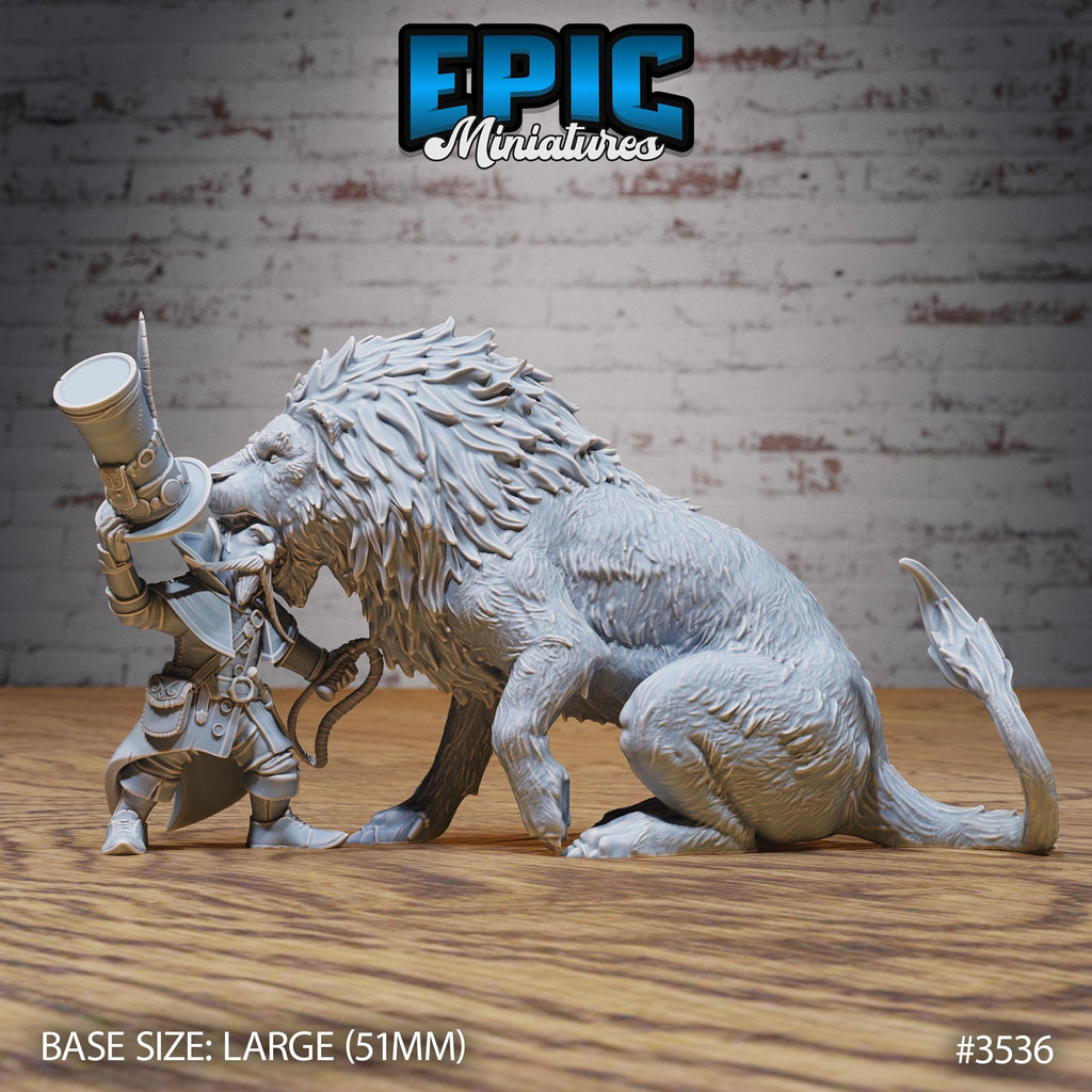 Halfling Lion Animal Tamer Option #3536 front DND miniature Nightsky Carnival 16k resin