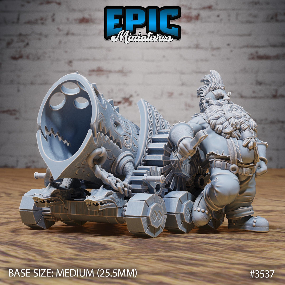 Cannon Dwarf Option #3537 front DND miniature Nightsky Carnival 16k resin