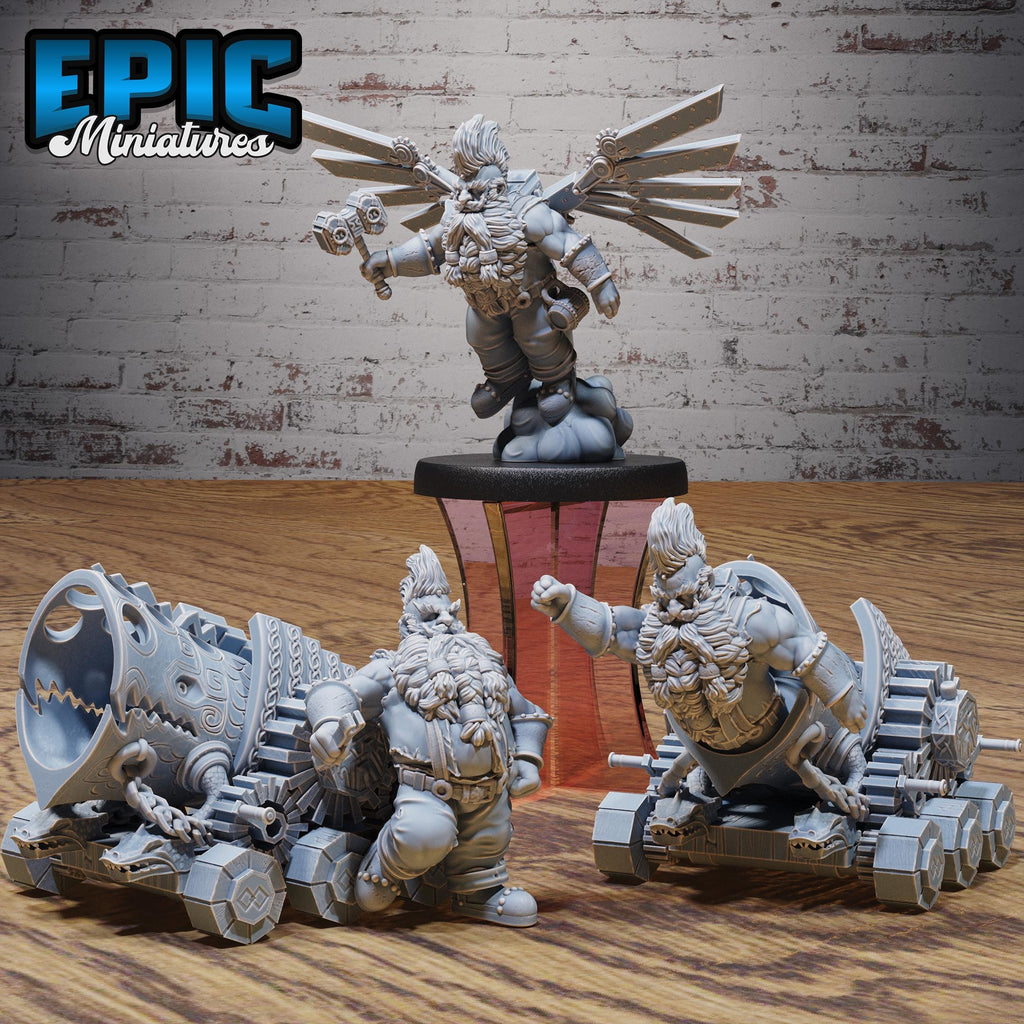 Cannon Dwarf Set of 3 DND miniatures group photo Nightsky Carnival