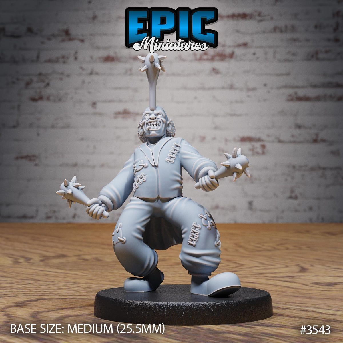 Horror Clown Option #3543 front DND miniature Nightsky Carnival 16k resin