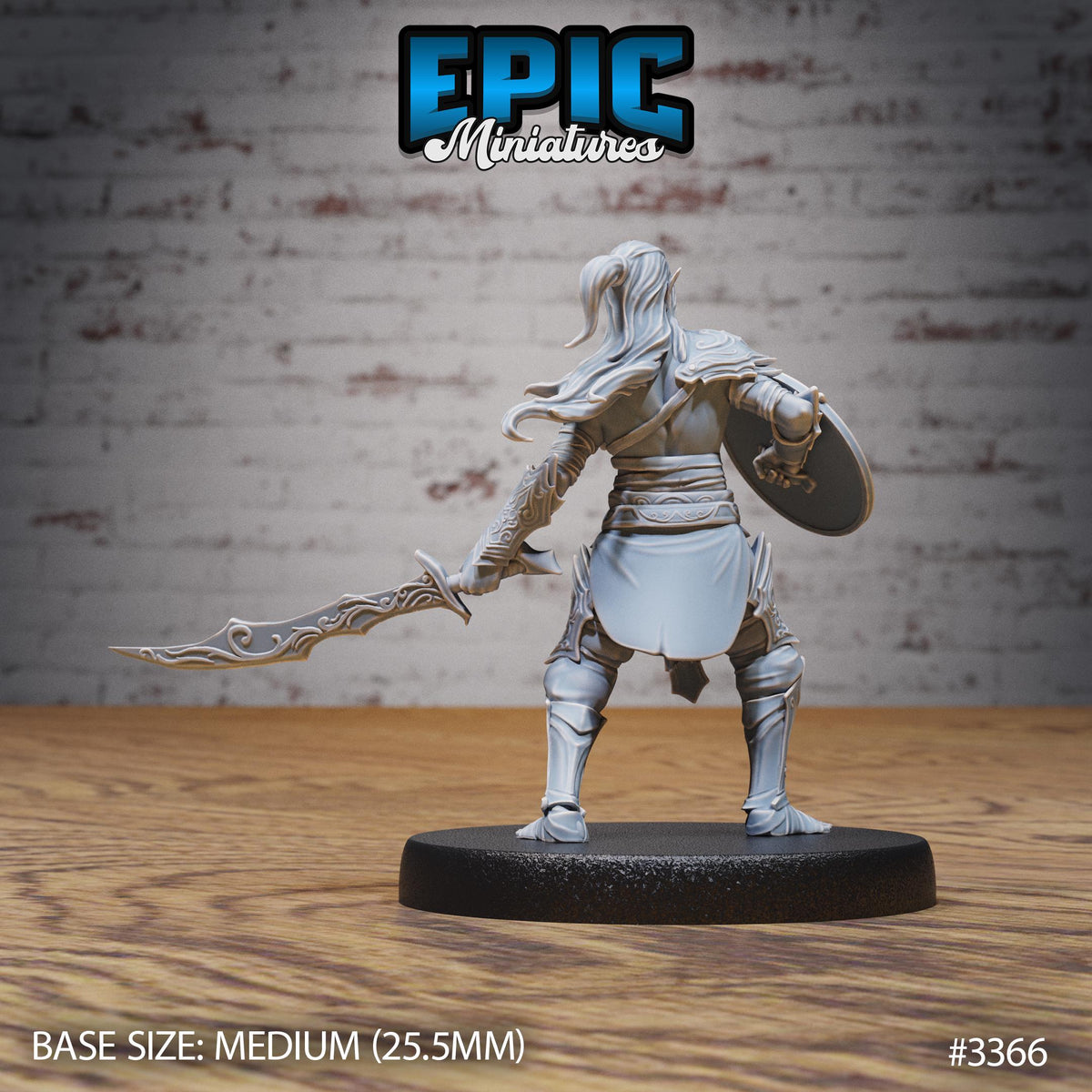 Male Slave Rebel Option #3366 back DND miniature Planar Adventure 16k resin