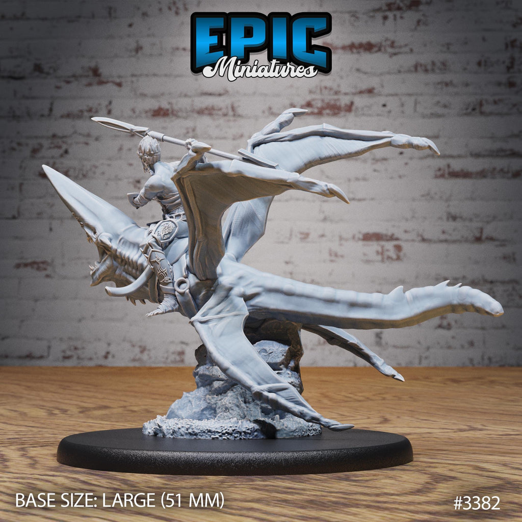 Slave Lance Rider Star Shark Set of 3 DND Mini Planar Adventure Collection Dungeons and Dragons TTRPG Baldur’s Gate Spelljammer Planescape Option #3382 back DND miniature  16k resin