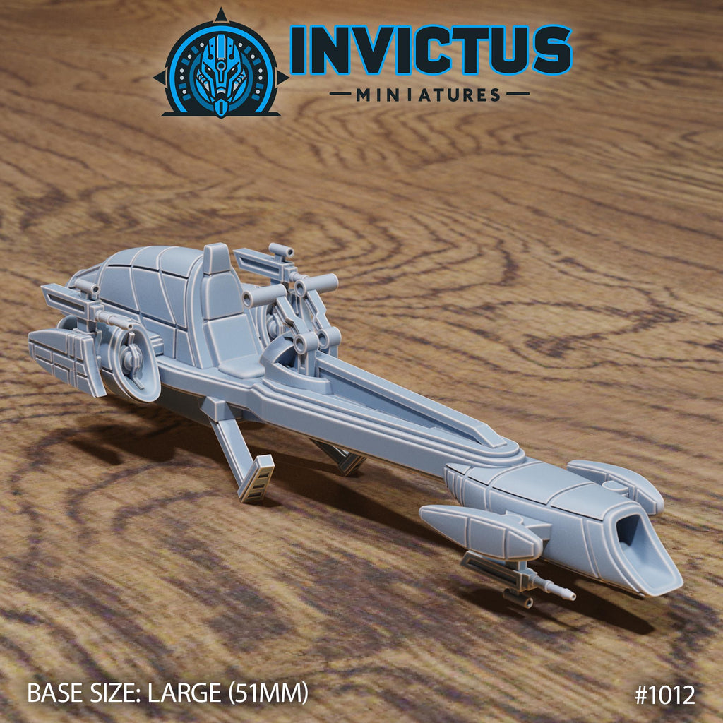 Hover Speeder 6 inch length front DND miniature Shadows of the Threat 16k resin