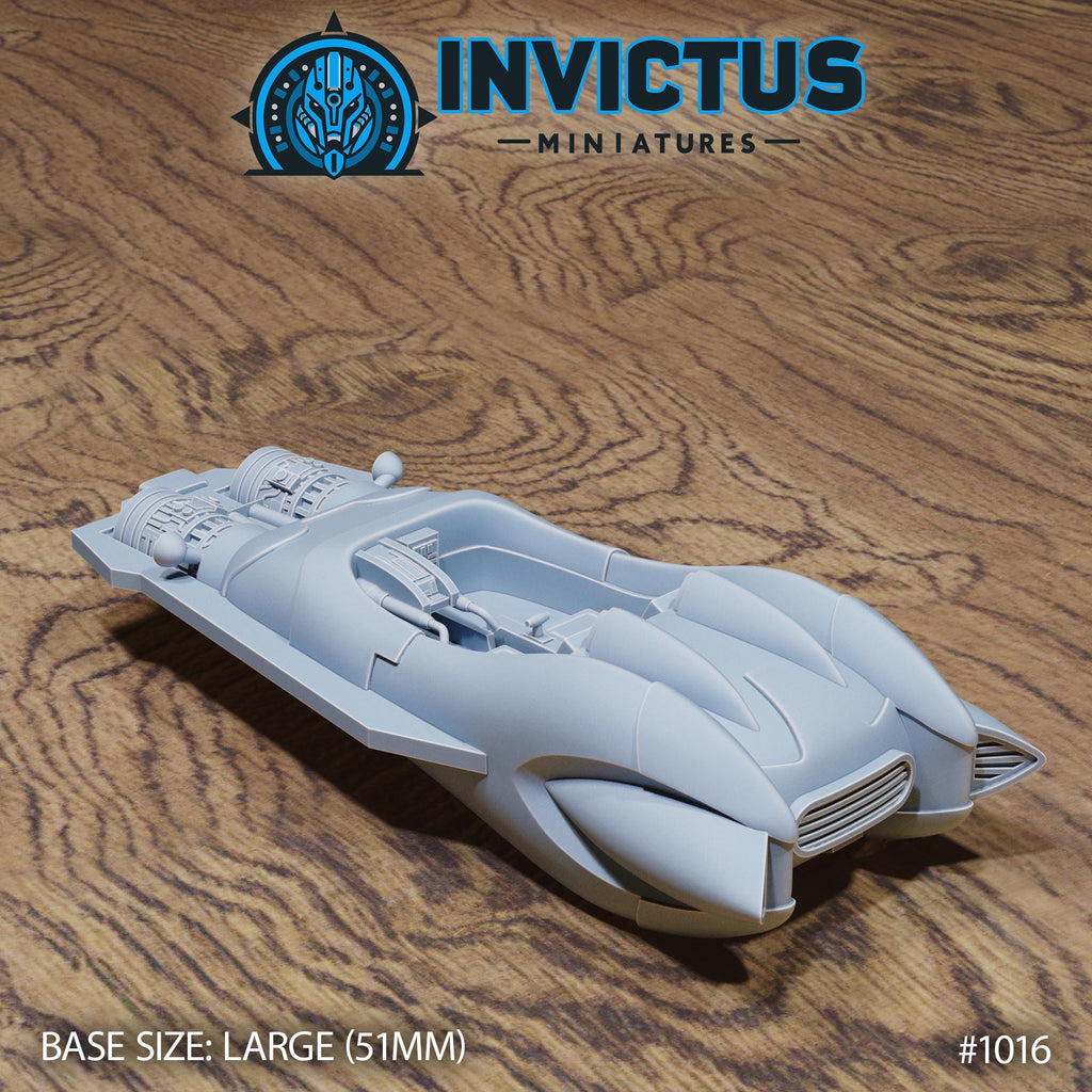 Antigrav Car DND Miniature Shadows of the Threat Collection Dungeons and Dragons-TTRPG Mini Space Wars Star Adventure Starfinder Spelljammer 8 inch length front DND miniature  16k resin
