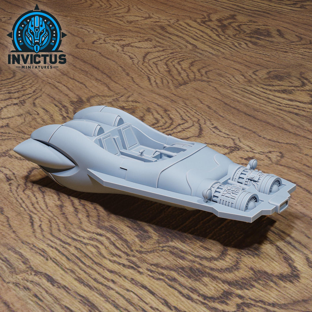Antigrav Car DND Miniature Shadows of the Threat Collection Dungeons and Dragons-TTRPG Mini Space Wars Star Adventure Starfinder Spelljammer 4 inch length front DND miniature  16k resin