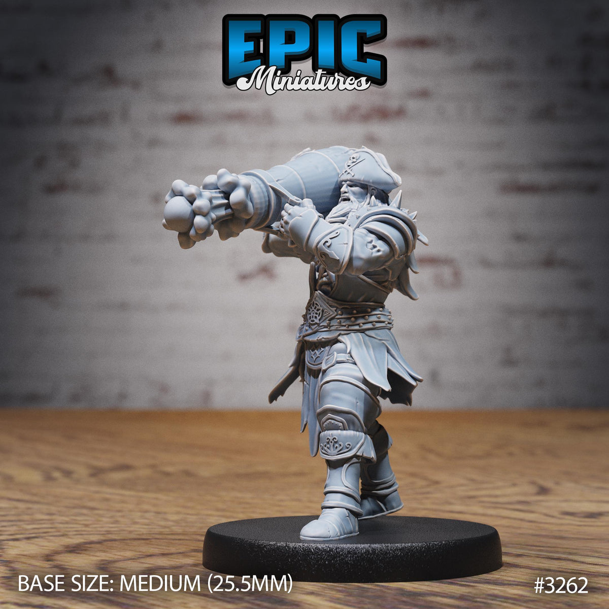 Captain Treasure Option #3262 back DND miniature Pirate Scourge 16k resin