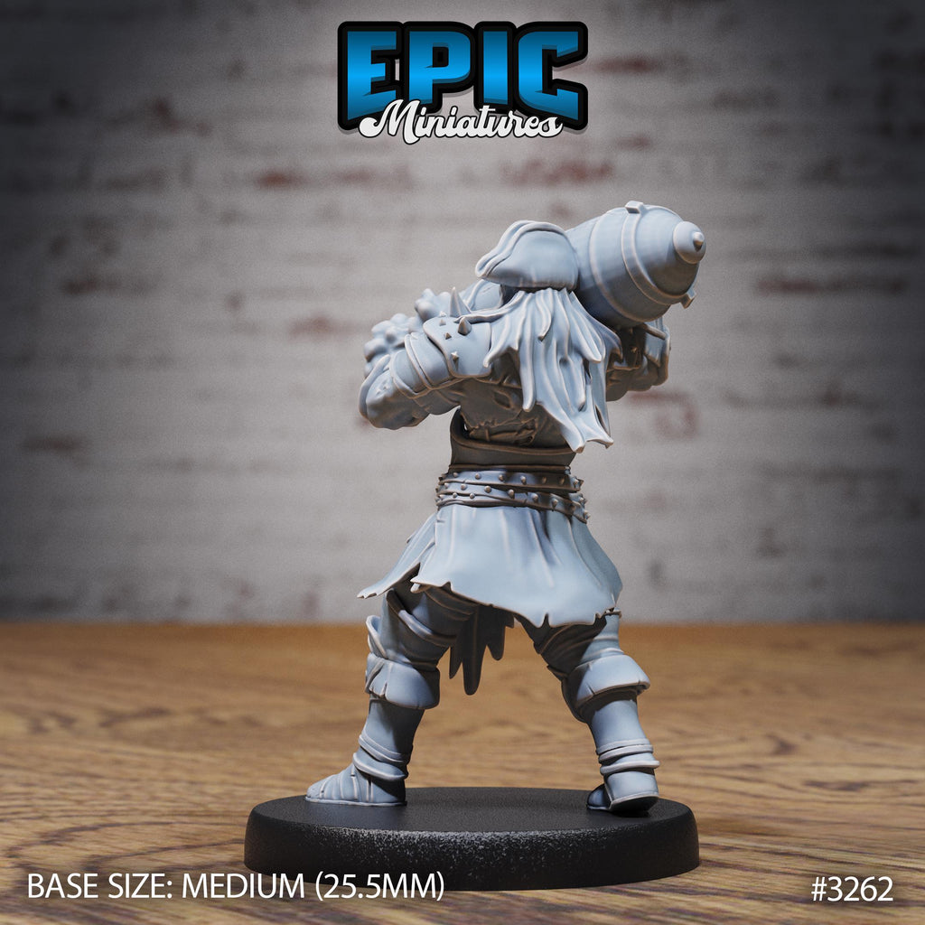 Captain Treasure Option #3262 front DND miniature Pirate Scourge 16k resin
