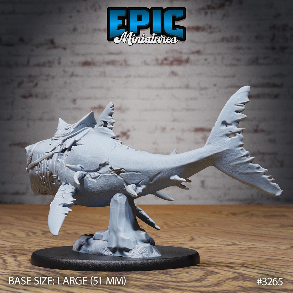 Cursed Captain T-rex Shark Option #3265 (2) back DND miniature Pirate Scourge 16k resin
