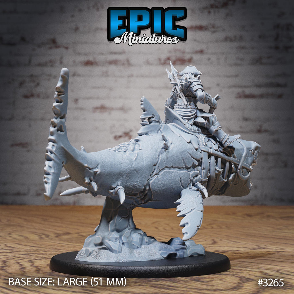 Cursed Captain T-rex Shark Option #3265 back DND miniature Pirate Scourge 16k resin