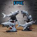 Zombie Shark Set of 3 DND miniatures group photo Pirate Scourge