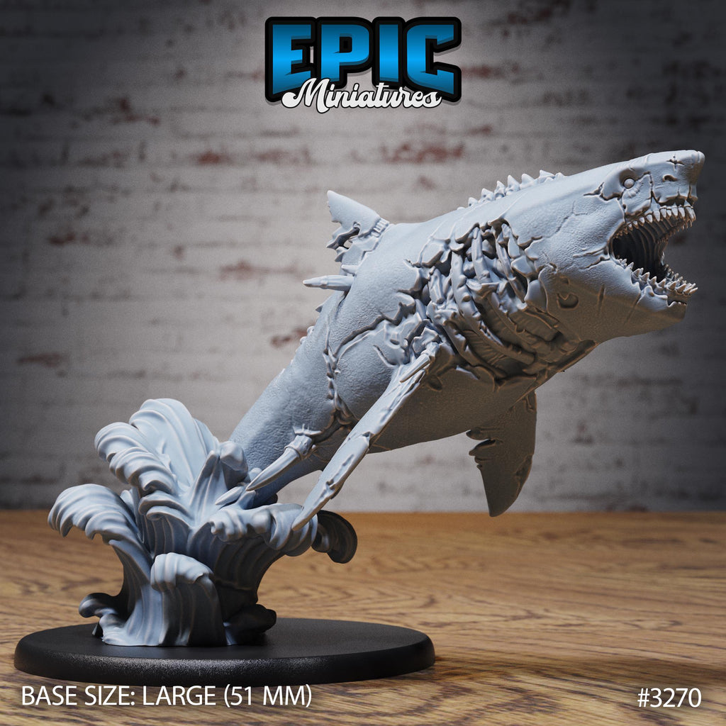 Zombie Shark Option #3270 back DND miniature Pirate Scourge 16k resin