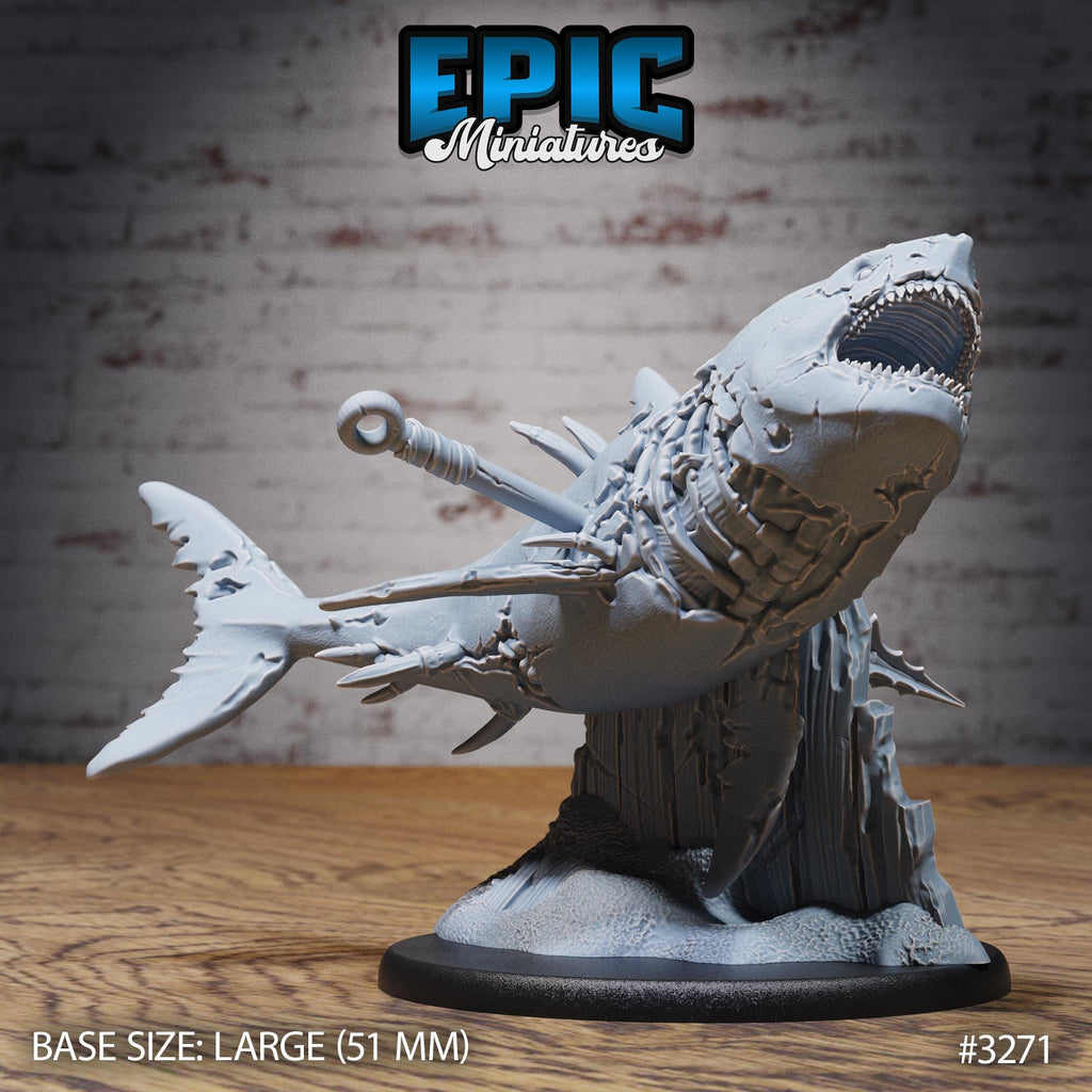 Zombie Shark Option #3271 front DND miniature Pirate Scourge 16k resin