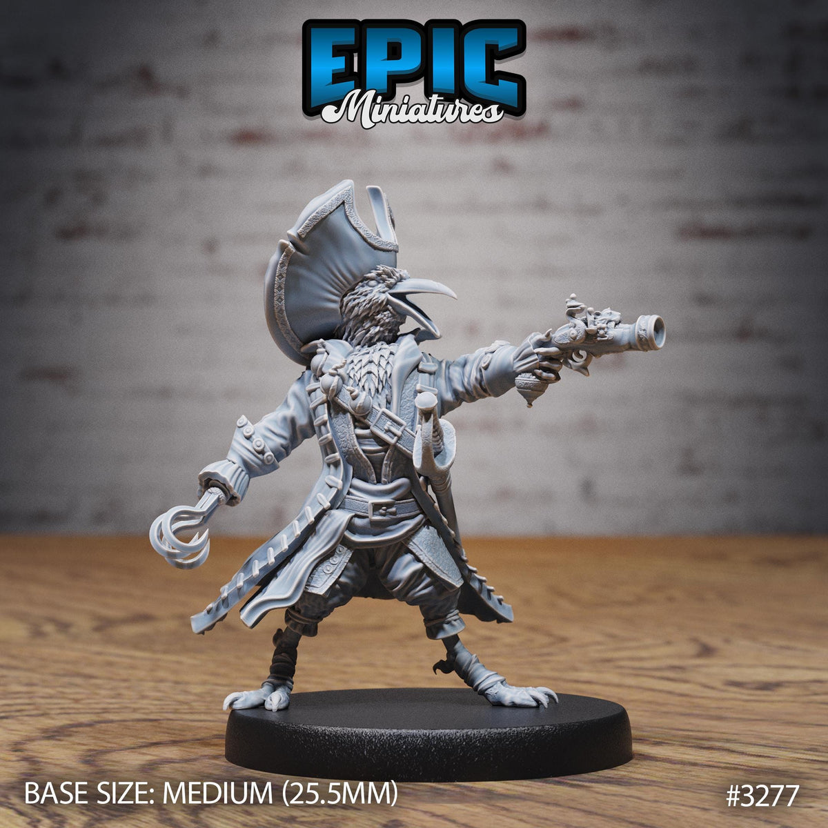 Crow Folk Pirate Option #3277 front DND miniature Pirate Scourge 16k resin