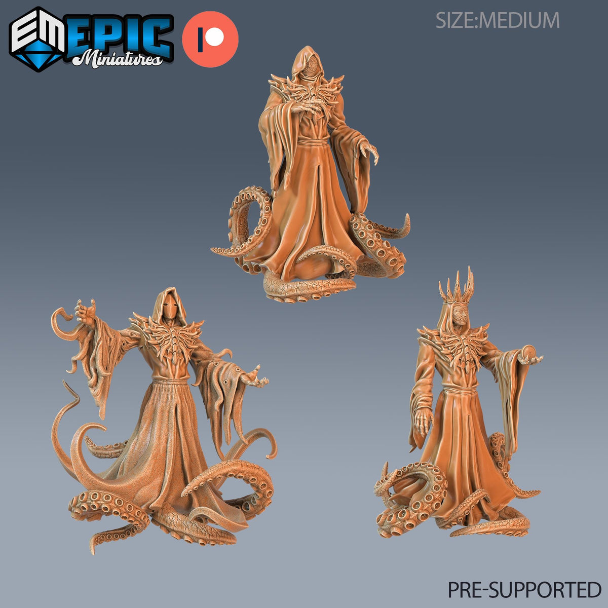 Hastur Set of 3 DND Mini | Sons of Midnight Collection | TTRPG | King in Yellow Ravenloft Waterdeep Mad Mage Cthulhu Phandelver Annihilation DND miniatures group photo