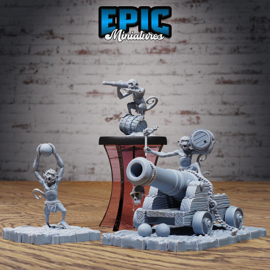 Monkey Cannon Crew Set of 3 DND miniatures group photo Pirate Scourge