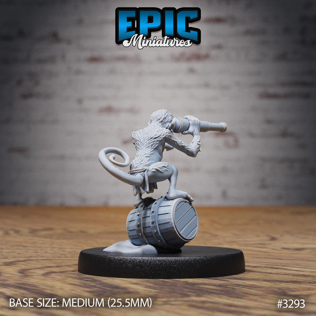 Monkey Cannon Crew Option #3293 back DND miniature Pirate Scourge 16k resin