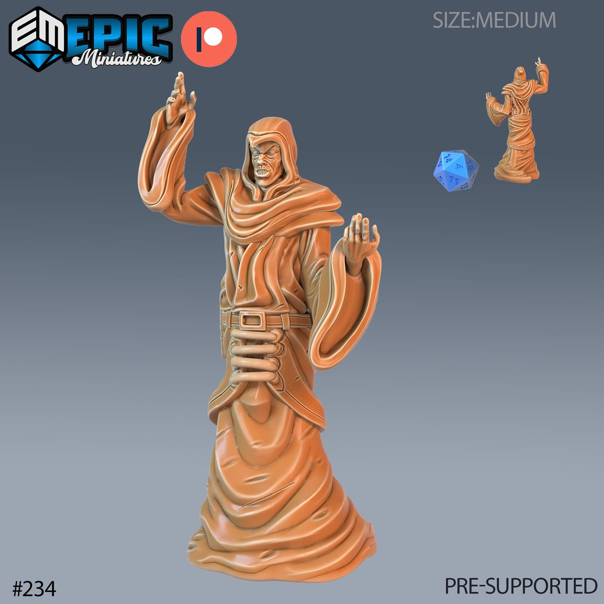 Yellow Cultist Set of 3 DND Mini | Sons of Midnight Collection | TTRPG | Ravenloft Waterdeep Mad Mage Cthulhu Phandelver Annihilation Option #234 front DND miniature  16k resin