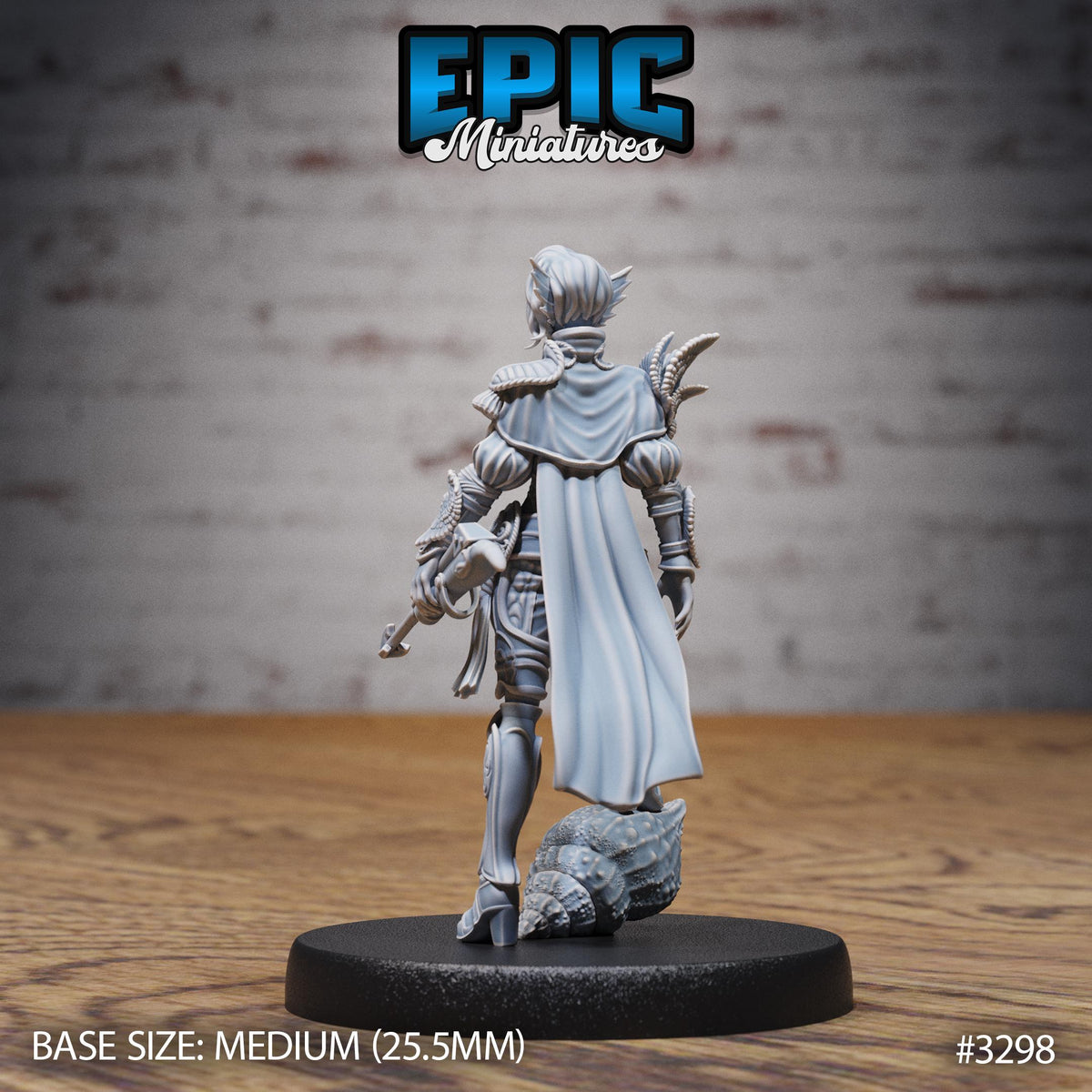 Triton Female Option #3298 back DND miniature Pirate Scourge 16k resin