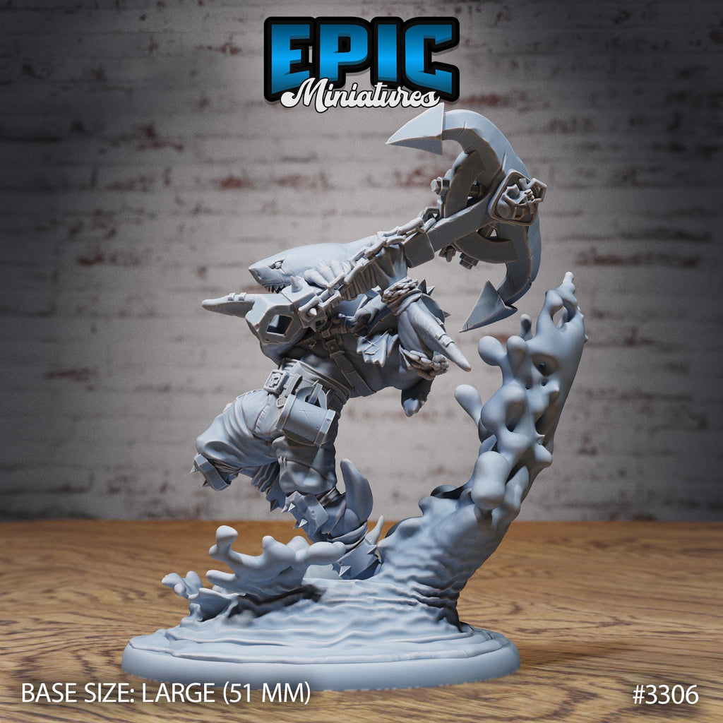 Shark Folk Anchor Pirate Option #3306 back DND miniature Pirate Scourge 16k resin