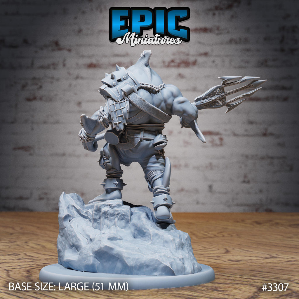 Shark Folk Anchor Pirate Option #3307 back DND miniature Pirate Scourge 16k resin