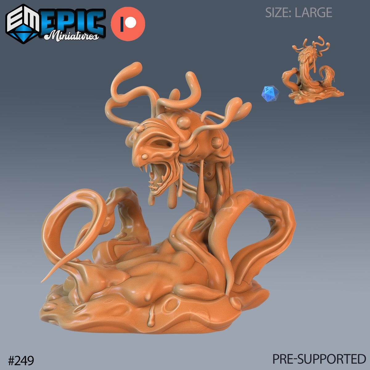 Formless Spawn Set of 3 DND Mini | Sons of Midnight Collection | TTRPG | Eldritch Ravenloft Waterdeep Mad Mage Cthulhu Phandelver Option #249 front DND miniature  16k resin