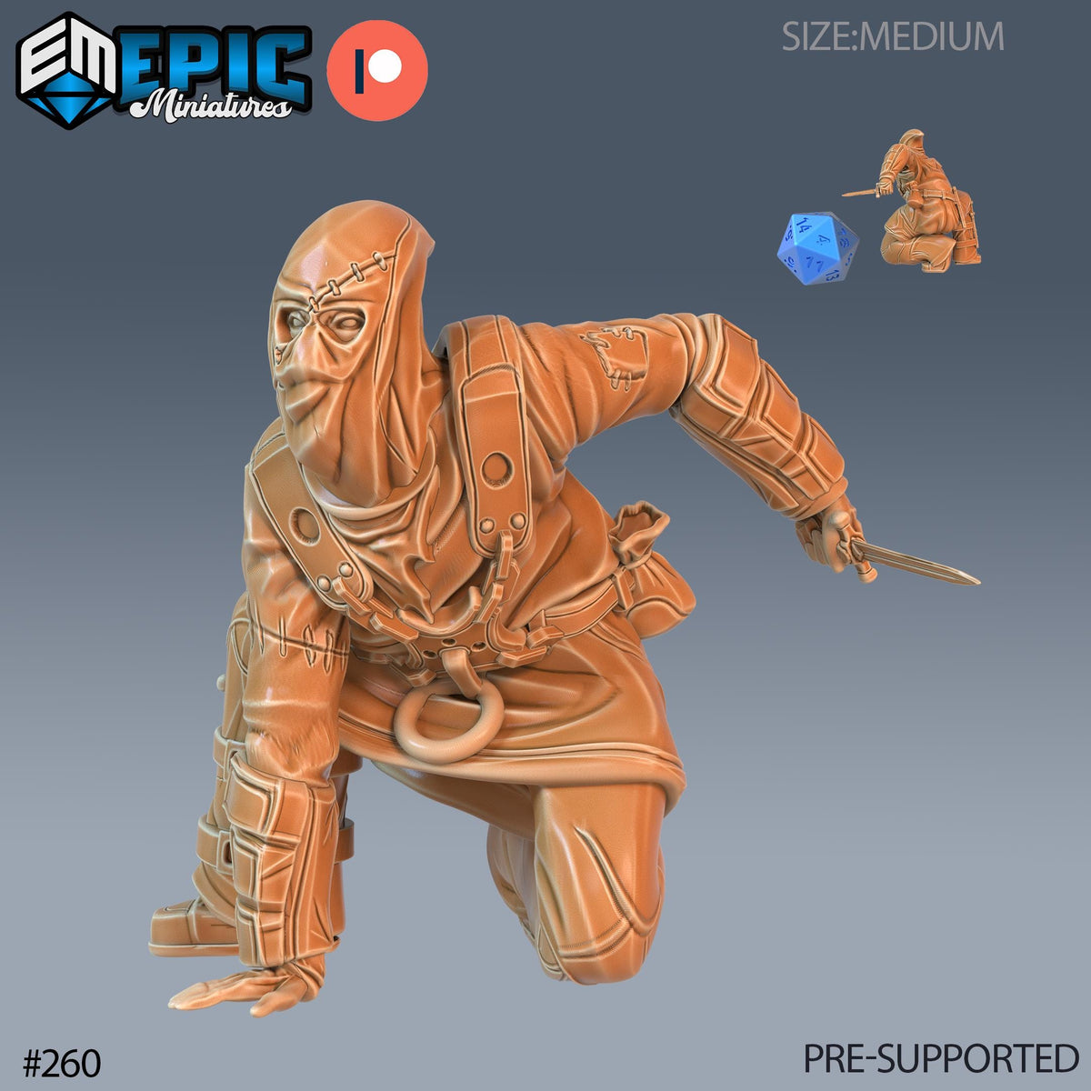 Masked Murderer Set of 3 DND Minis | Sons of Midnight Collection | TTRPG | Ravenloft Waterdeep Mad Mage Cthulhu Phandelver Annihilation Option #260 front DND miniature  16k resin