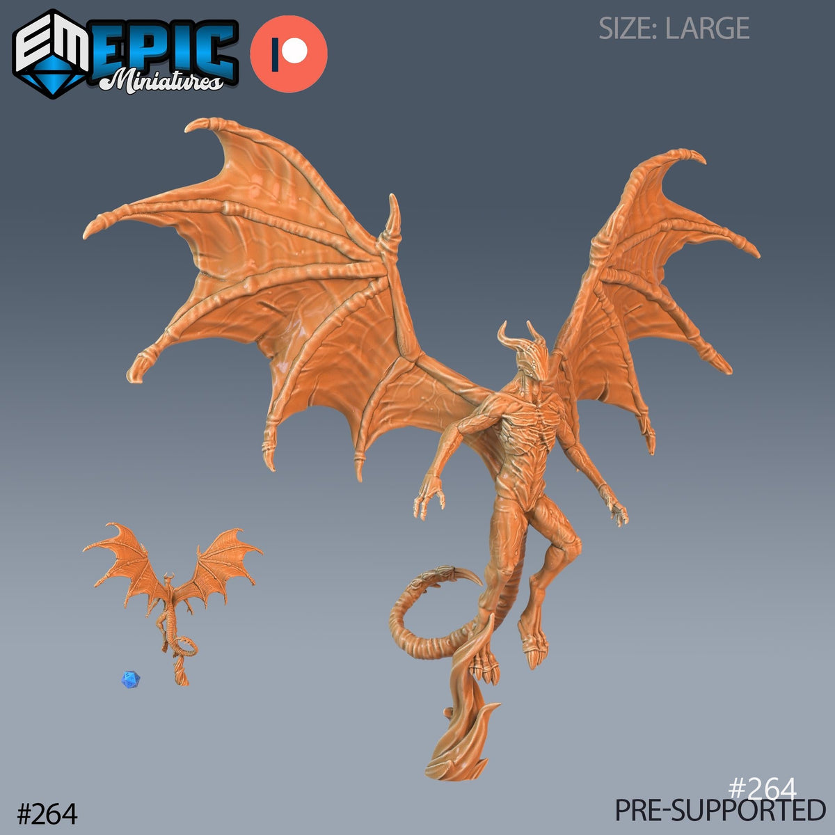 Night Gaunt Set of 5 DND Mini | Sons of Midnight Collection | TTRPG | Eldritch Ravenloft Waterdeep Mad Mage Cthulhu Phandelver Annihilation Option #264 front DND miniature  16k resin