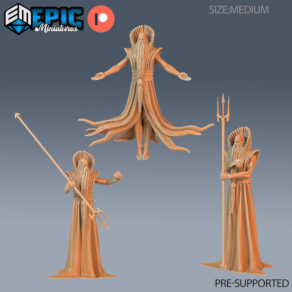 Nodens Set of 3 DND Minis | Sons of Midnight Collection | TTRPG | Eldritch Ravenloft Waterdeep Mad Mage Cthulhu Phandelver Annihilation DND miniatures group photo