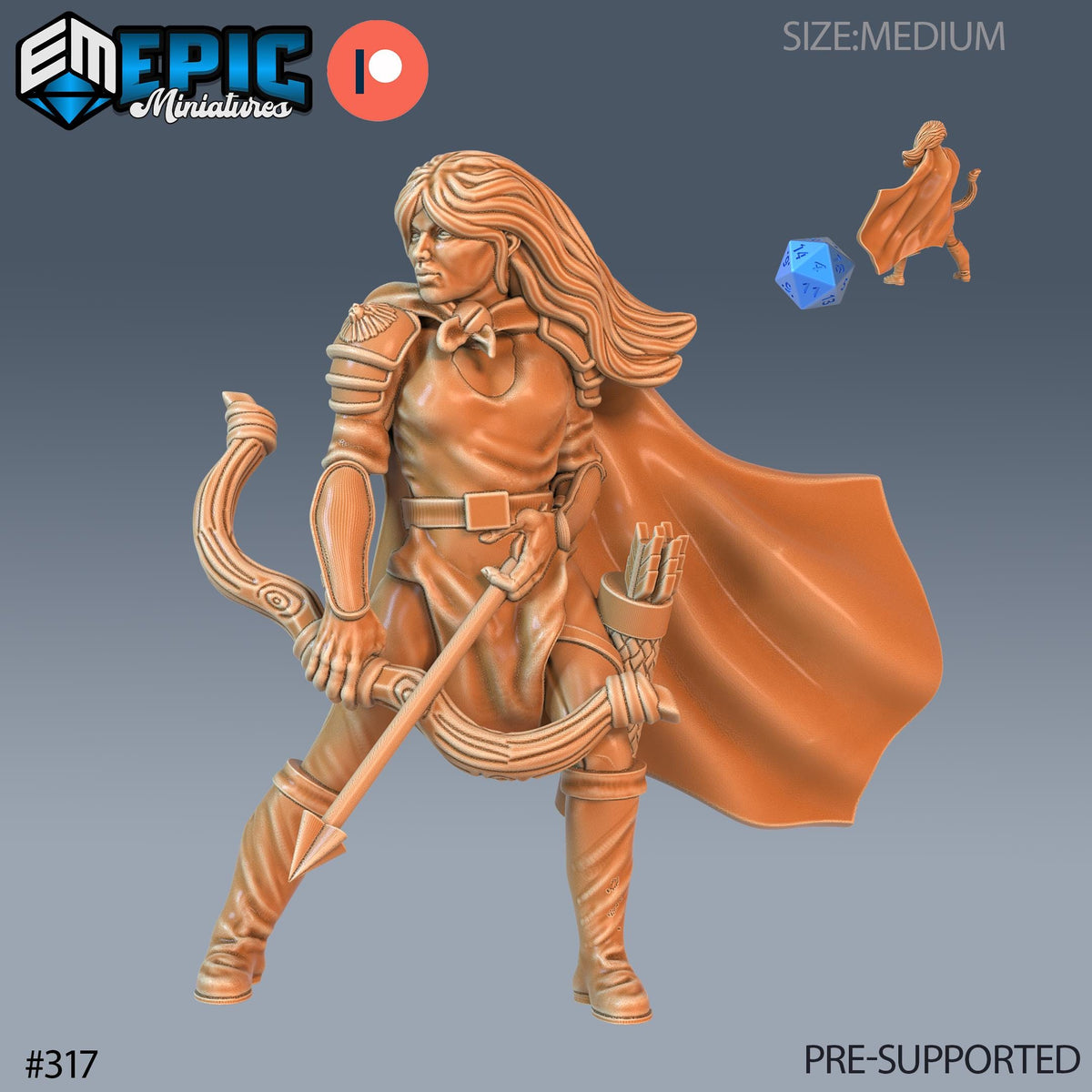 Villager Set of 16 DND Minis | Villager Collection | TTRPG | Blacksmith Innkeeper Waitress Farmer Huntress Shepherd Merchant Jester Priest Huntress front DND miniature  16k resin